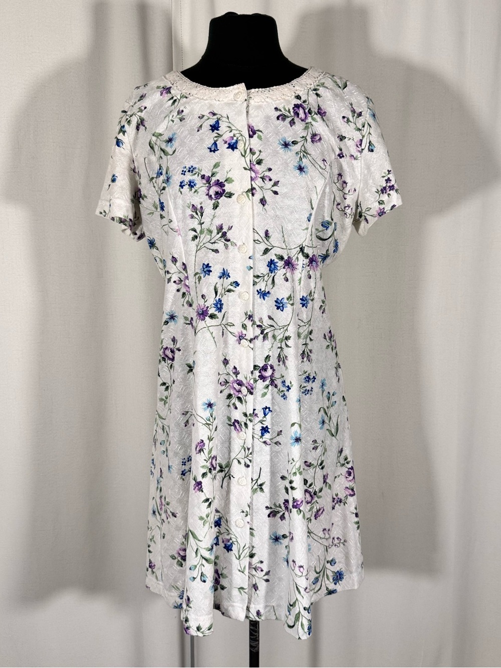 Vintage 90s Floral Button Up Mini Dress